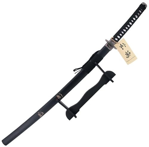 Katana Schwert echt Samurai Schwert aus Stahl mit Einer Scheide und Stand zur Dekoration für einen Sammler oder als Geschenk