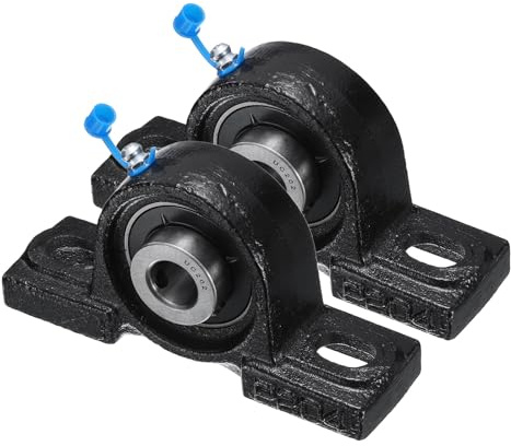 sourcing map 2pcs UCP202 Pillow Block Bearings 15mm Bore Bearing Units Cast Steel Flange Mounted Bearing Housing