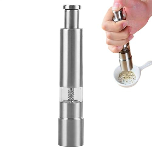 Moulins à sel et à poivre – Moulins à poivre en acier inoxydable pour grains de poivre, sel de mer, épices, set/