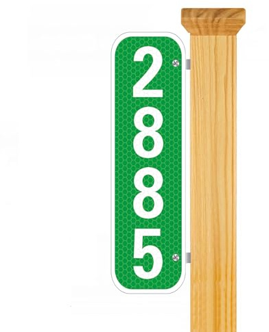 Reflective 911 Address Sign SIDE MOUNTED - Custom Address Plaque,House Number Sign Plaque for House,Mailbox Post,Fence Excellent for Emergency 12'' x 3.9'' (EGP 01)