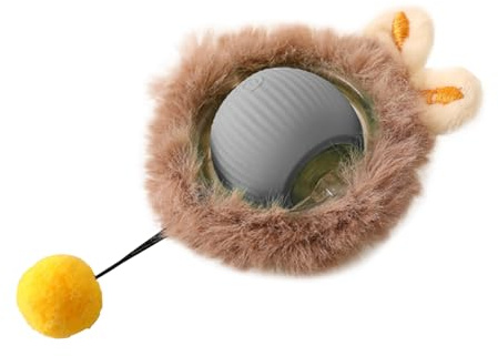 HhBdy Interaktives Katzenspielzeug Katzenball, 360° Rolling Smart Ball FüR Katzen Und Hunde, 3 Arbeitsmodi, Katzenspielzeug Elektrisch Katzenball mit LED Licht für Katzen(Grau)