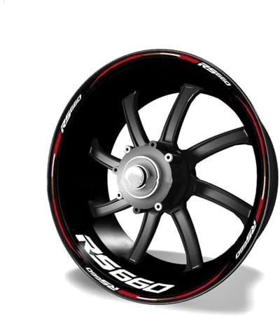 SNWDBH Reflektierender Radnabenaufkleber Für Motorräder, Moto-Reifen Für Aprilia RS 660 Rs660 RS660, Felgenaufkleber, Passender Felgenstreifen Felgenaufkleber vorne und hinten(Farbe 1)