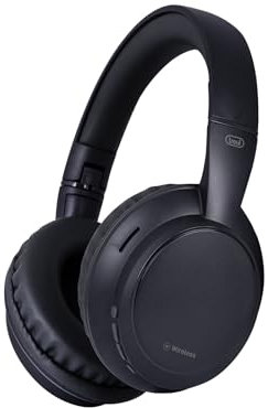 Trevi DJ 12E35 BT Casque sans Fil Over Ear, stéréo HiFi avec Microphone, 12h autonomie, Commandes sur pavillon, Pliables et légers, compatibles avec Apple et Android, pour Voyage, PC, téléphone et