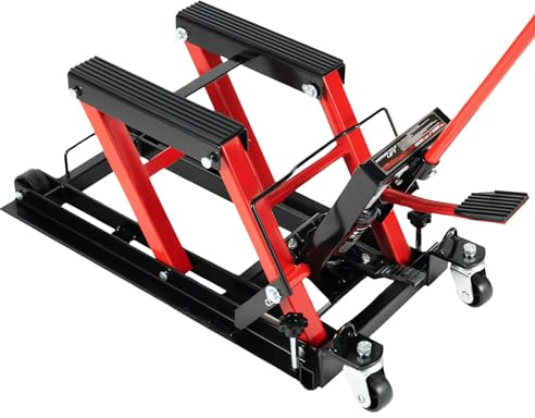 Jerool Cric hydraulique pour moto, pont élévateur de moto, pont élévateur pliable, élévateur de réparation de moto, support de montage pour pont élévateur.