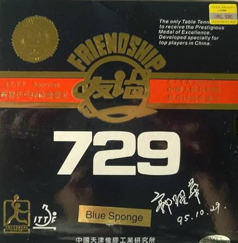 Generisch Friendship 729 Super FX, Blue Sponge Tischtennisbelag (Schwarz, 1,5mm)