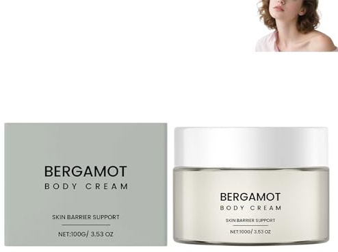 Bergamotte-Körpercreme, Feuchtigkeitscreme für Frauen und Männer, spendet intensive Feuchtigkeit für empfindliche und trockene Haut, nährt und pflegt, repariert die Hautbarriere (1pcs)