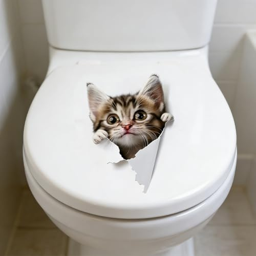 ARYIMYDP Autocollant WC Sécurisé PVC, Décoration Amovible pour Salle de Bain, Design Festif et Imperméable, Adapté aux Surfaces Lisses Comme Miroirs et Carrelages (30x20cm)