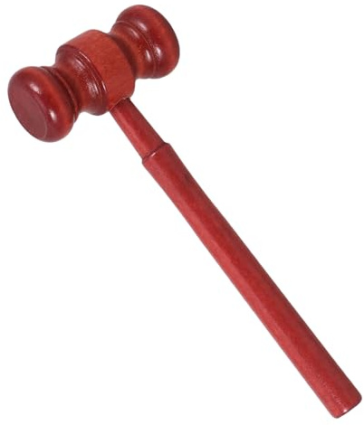 BESPORTBLE Wooden Judge Gavel Hammer for Role Play Auction Hammer Costume Accessory Pretend Play Tool
