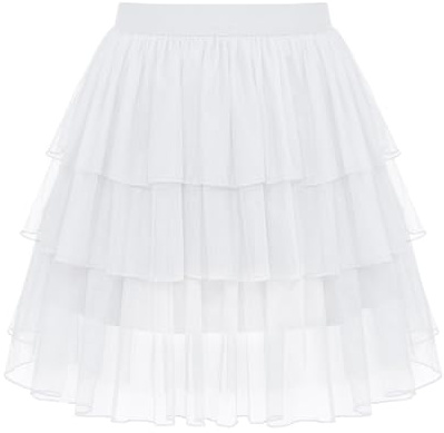 Sopesil Gonna Tulle Donna Corta Sottogonna Strati A-Line tutù da Donna con Vita Elastica Petticoat Tulle Estate Halloween Carnevale Party Taglie S-3XL