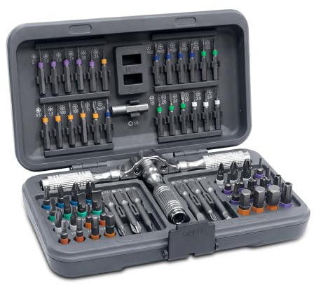66-in-1 Ratschen Schraubendreher Set - Magnetisch Ratschenschraubendreher | S2-Stahl Magnetisches Schraubendreher-Kit mit abnehmbarem Griff für Möbelmontage und Elektronikreparatur