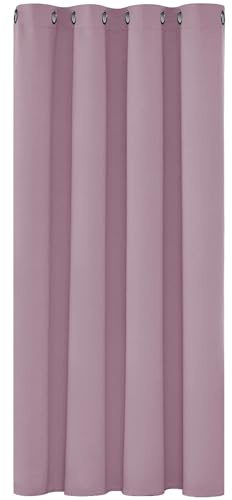 Deconovo Thermal Insulated Blackout Curtain Fabric Ring Top Eyelet Curtain for Bedroom Windows 52x 54 Baby Pink 1 PANEL