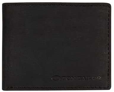 TOM TAILOR Ron Herren Geldbörse Hochformat RFID Leder Mittelgroß Schwarz