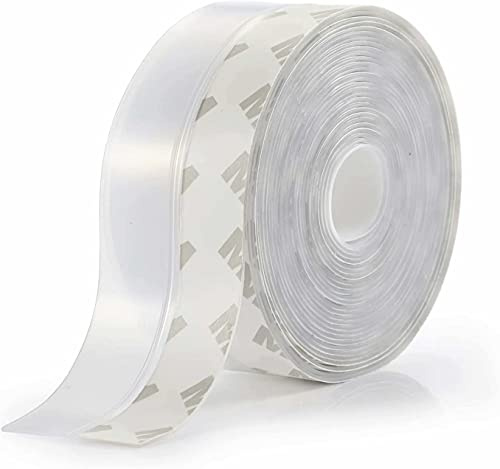 Weather Stripping Door Seal Strip,Door Strip Bottom for Doors Silicone Sealing Sticker Adhesive for Doors and Windows Gaps of Anti-Collision Silicone 5M/16FT (35MM, Transparent)