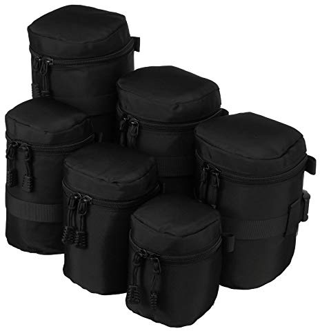 Nylon Objektivköcher Tasche Objektivbeutel Aufbewahrung mit Gurte #4 D105xH160mm LC7414