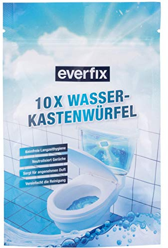 Everfix Wasserkastenwürfel (10 Stück) WC Tabs für Spülkasten und Wasserkasten, Reinigungswürfel für die Toilette