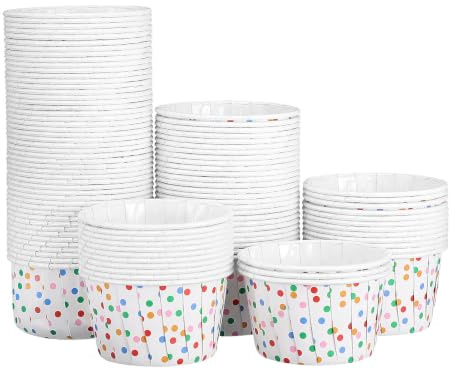 UPKOCH Disposable Cake Cups Paper Ice Cream Cups Paper Dessert Bowls with Leak-Resistant Coating Food-Grade Biodegradable Treat Cups for Ice Cream Yogurt Party Supplies Dots 2.56 in