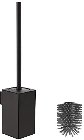 BVL Toilet Brush and Holder Black Toilet Bowl Brush for Ceaning with Stainless Steel Handle Wall Mounted