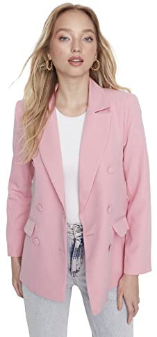 Trendyol Damen Gerade Lange Ärmel Regulär Blazerjacke, Blazer De Las Mujeres, Lila,