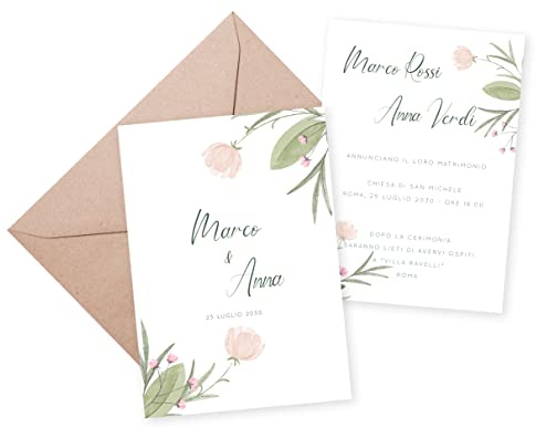 Partecipazioni di Matrimonio fai da te vari stili (Design 3)