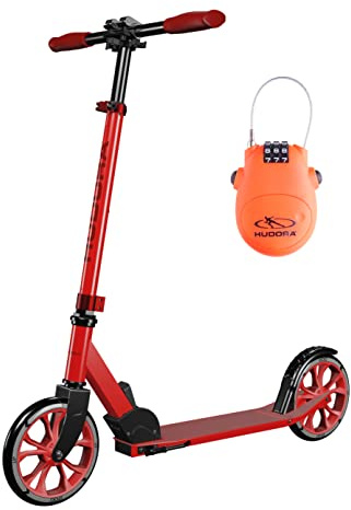 HUDORA Scooter Up 200 - Geräuscharmer Aluminium-Roller für bis zu 100kg - Höhenverstellbarer & zusammenklappbarer Tretroller - Ruckelfreier Kick-Scooter für Kinder/Jugendliche & Erwachsene