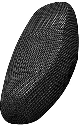 MOCNT Funda de Asiento de Motocicleta Antideslizante Impermeable Cubierta para Asiento de Motocicleta 3D Malla Transpirable Funda de Cojín Asiento Silla Banco Negro L