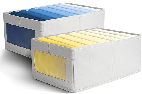 AiQInu Garderobsorganisatör, 2 stycken skåp arrangör garderob, hopfällbart organisationssystem garderob för byxor, jeans, t-shirt