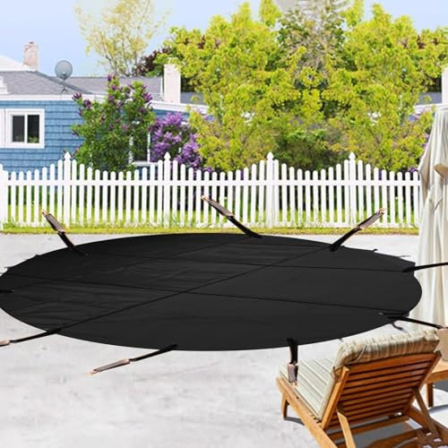 Solarplane Poolabdeckung Runde Winter-Poolabdeckung, schwarz, Schutzabdeckung for oberirdische Pools, ovale, schneesichere, staubdichte, laubfeste Poolschutzmatte, 3 9 15 20 23 29 30 Fuß(Dia 18ft/5.5m
