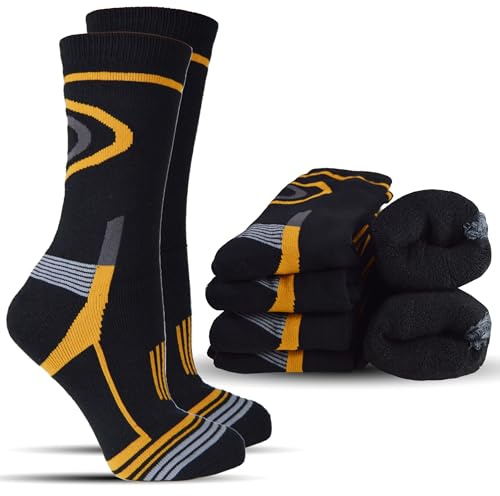 Frostfighter Herren Thermo Arbeitssocken (6x Paar) Winter Work dicke warme Arbeiter Strümpfe Vollfrottee Innenfutter (DE/NL/SE/PL, Numerisch, 43, 46, Regular, Regular, Schwarz)
