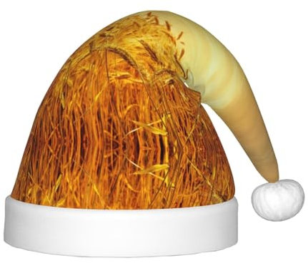 Weizenfeld, festliche Weihnachtsmannmütze für Kinder – eine bequeme, bedruckte Weihnachtsmütze, ideal für Neujahr und festliche Feiertagsfeiern