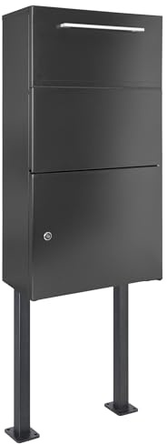 Haussmann Paketbriefkasten Box 400 Protect, XXL Breifkasten mit Ständer (Box + Ständer)