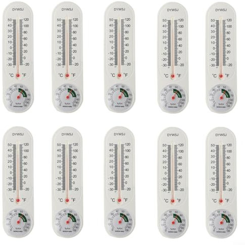 Termometro per ambienti interni ed esterni per misurare la temperatura ambiente in casa, ufficio, giardino o serra, grande termometro analogico da parete per esterni (10 pezzi)