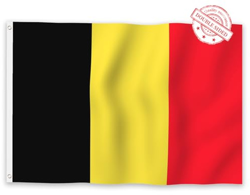 Aoihraan Drapeau Belge 90x150cm Double Face Drapeau Belge Bannière De Célébration En Plein Air Maison Jardin Porche Parti Décoration Drapeau Avec 2 Oeillets Solides Machine De Précision Couture