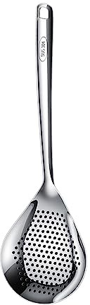 Schiumarola in acciaio inox 304 con fessure, durevole, per frittura, cottura e paletta grande