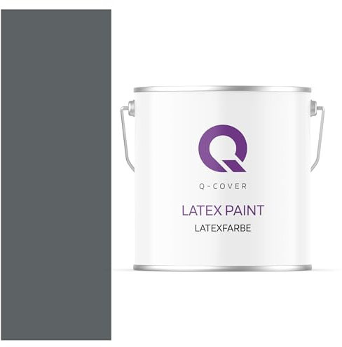 Q-COVER Latexfarbe 5L Anthrazit – Matte Innenfarbe für Wand & Decke, Klasse 3, Hohe Deckkraft, Scheuerfest