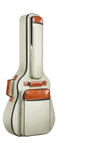 ZWCSHUU Gitarrentasche Akustikgitarrentasche, 41 Zoll, verdickte wasserdichte Oxford-Nylon-Doppelgurte, mit Baumwolle gepolsterte Gitarrentasche(Khaki)