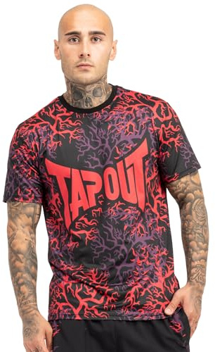 Tapout Rootstock T-Shirt Fonctionnel, Noir, Rouge, Aubergine, S Hommes