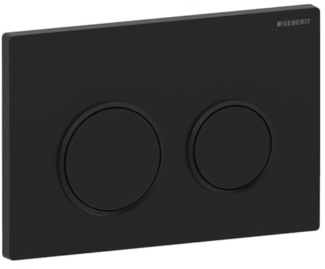 Geberit Omega20 Betätigungsplatte, für 2-Mengen-Spülung, 115.085.16.1, Farbe: Schwarz matt lackiert