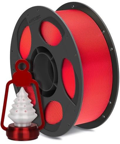 ANYCUBIC Silk PLA Filament, Seide Filament 1,75mm, Kontrollierbarer Glanz 3D Drucker Filament, Seidentexturen Prächtige Farbe 1KG Silk Weihnachtsrot