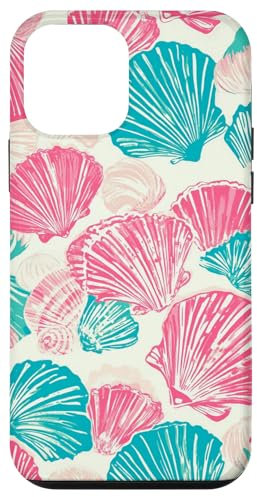 Custodia per iPhone 12 mini Rosa Teal Seashell Coastal Summer, Stella marina, Ragazza