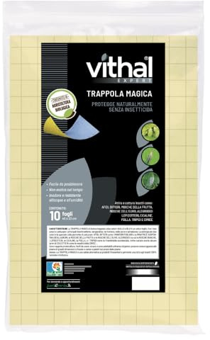 VITHAL Expert Insetticida Trappola Magica - Trappole Biologiche Giallo e Blu, Controllo Naturale Degli Insetti Nell’Orto, Giardino e Serre, 10 Trappole
