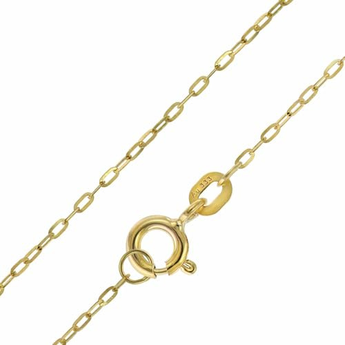 trendor Halskette für Anhänger Gold 333 / 8K Flachanker-Kette 1,1 mm 68918 | zauberhafter Halsschmuck aus Echtgold für Frauen, wunderschöne Geschenkidee,