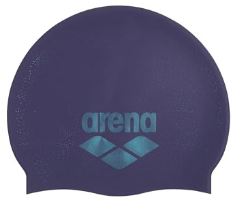 Arena Cuffia da nuoto unisex in silicone lucido, per donne e uomini, fitness, nuotatori, allenamento intensivo, durevole, morbida ed elastica, futuro crepuscolo/acqua