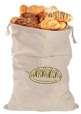 Sacs à Pain Sacs à pain en lin de 4 paquets, sacs à cordon de pain réutilisables, sacs de stockage de pain artisanal faits maison, sacs à pain en lin(Beige01)