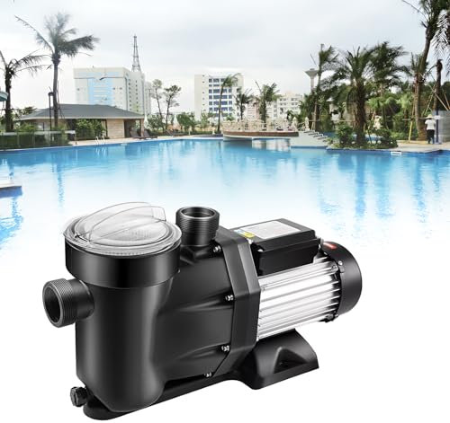 XoTiq Swimming Pool Pump, 1500W Pool Pump Above Ground/Inground, 220V Filter Pump, High Efficiency and Low Noise, Apply to Water Circulation in Filtration System, (40/48.5/50MM) 370W