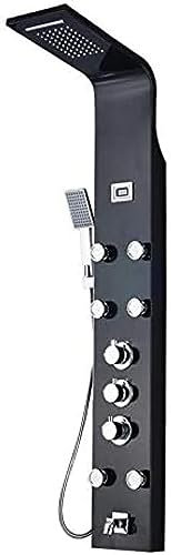 Kit Doccia, Pannello Doccia a Cascata Spazzolato con soffione per Vasca idromassaggio e doccetta, Set Colonna Doccia - Spazzolato, Orb