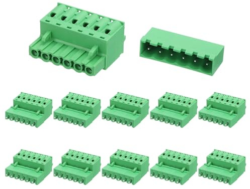 QUARKZMAN 10 Satz 6-Polig, 5.08mm Leiterplatten Stecker und Kits Gerade | PCB-Klemmleiste Steckdosen Anschlussklemme Block Nadel für 28-10AWG Kabel