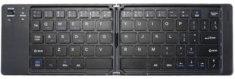 Gurtt Dubbelt bärbart mini Bluetooth-tangentbord resetangentbord med telefonhållare för surfplatta och mobiltelefon