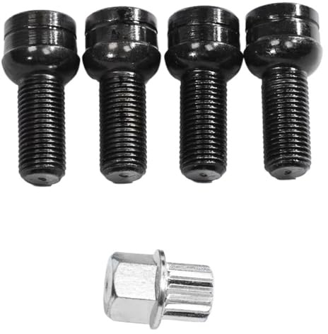 Bulloni per Ruote per VW per Golf per Auto Bullone per Ruote e Dado antifurto per Ruote Adatto 14 mm x 1,5 mm