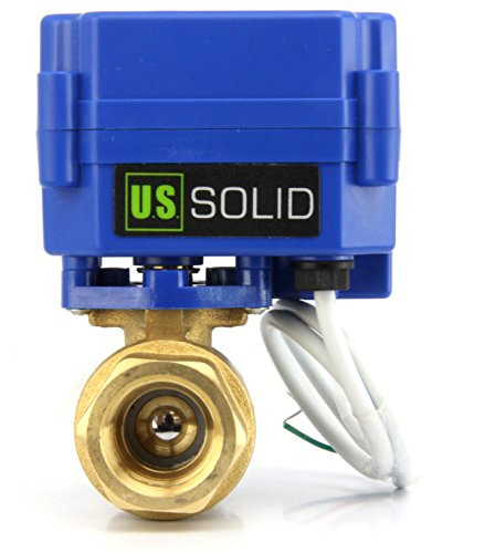 U.S. Solid 3/4 Válvula Motorizada 9-24V DC Latón Válvula de bola electrica Normalmente Cerrado (NC), Configuración de 2 cables, Anti - Polar