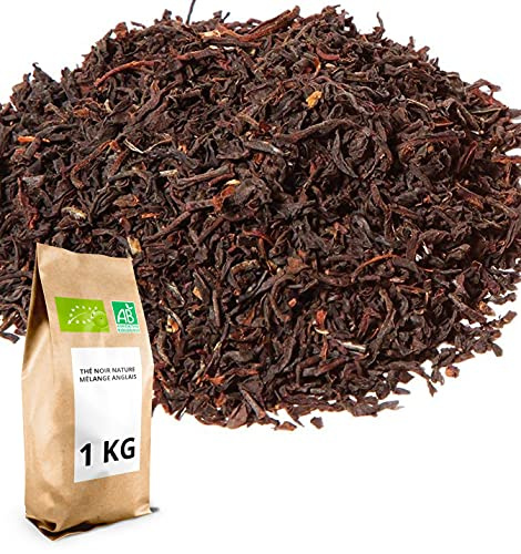 Thé noir Bio Mélange anglais - 1 kg (400 tasses) - Thé en vrac 100% Agriculture Biologique - Thés Direct